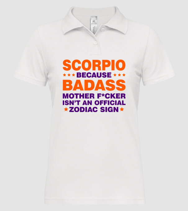 Badass zodiac SCORPIO model alb pe tricou