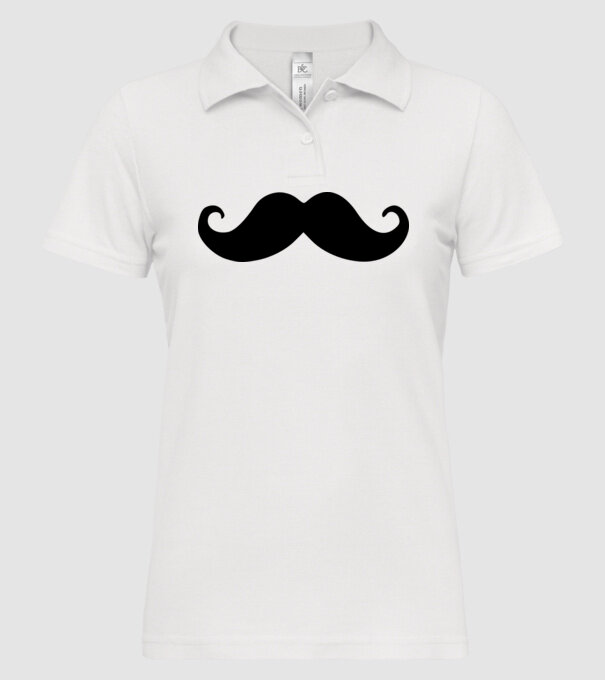 mustață1 model alb pe tricou