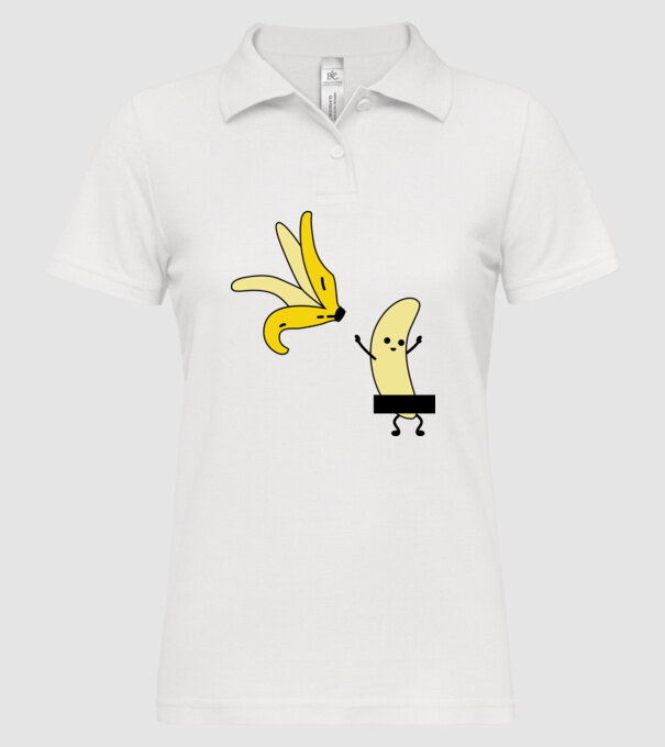 Cuplu Banană băiat model alb pe tricou