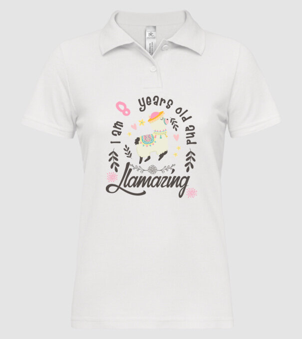 Birthday Llamazing 8 years old model alb pe tricou