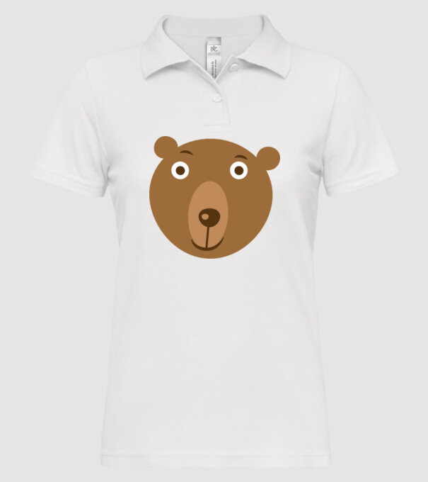 Bear Face model alb pe tricou