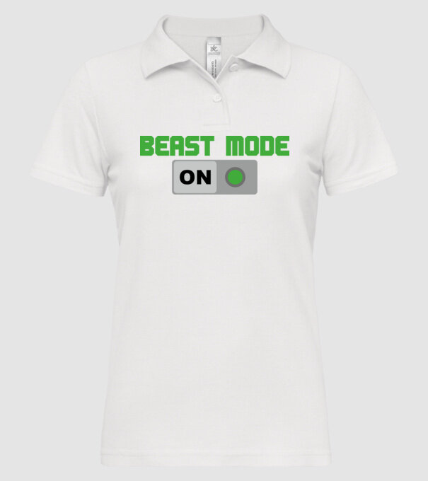 Beastmode model alb pe tricou