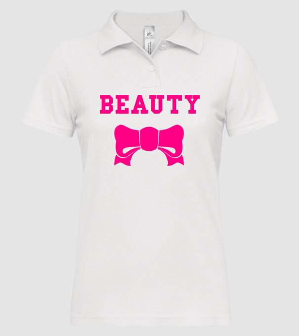 beauty model alb pe tricou