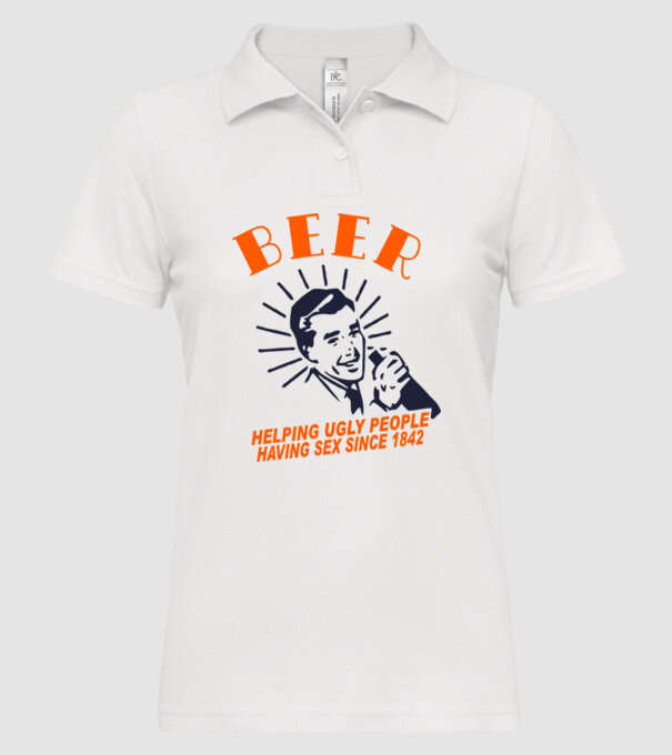 beeer model alb pe tricou