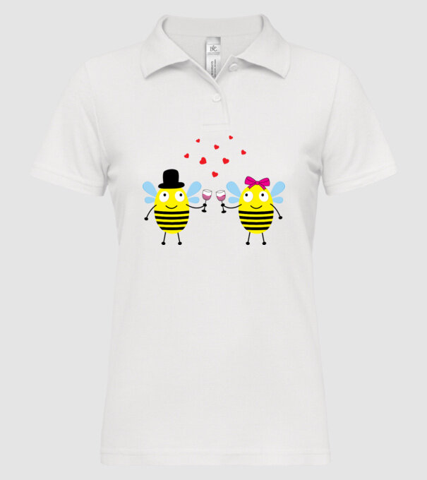 Bee Love model alb pe tricou