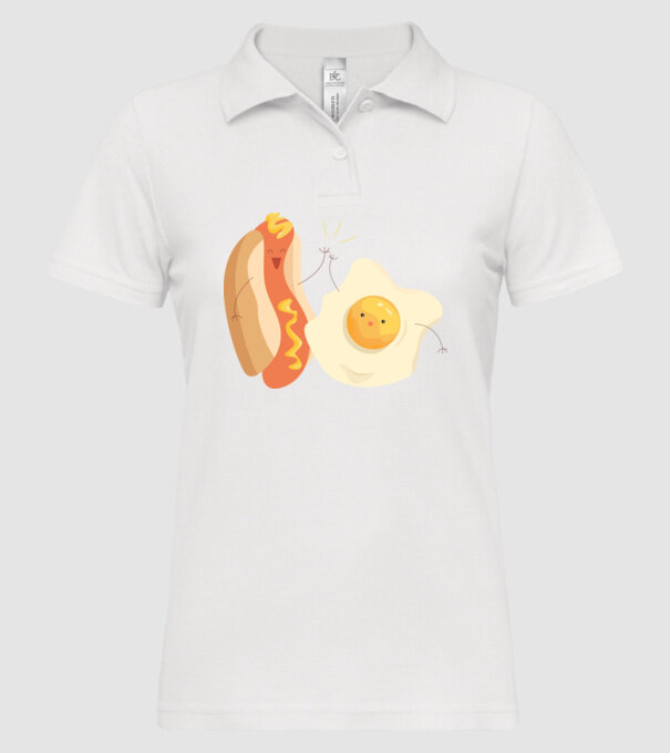 best friends hot dog egg model alb pe tricou