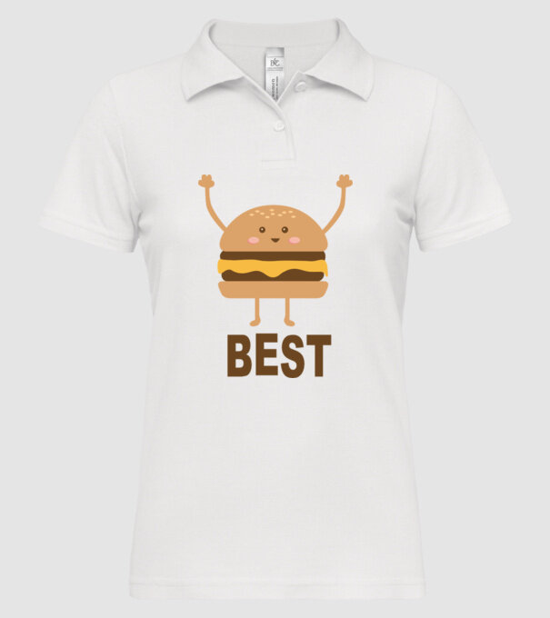 Best hamburger model alb pe tricou