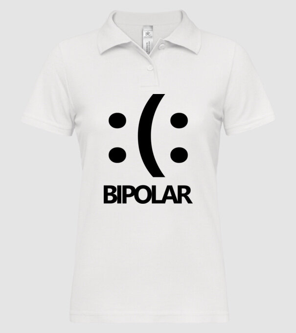 Bipolar model alb pe tricou