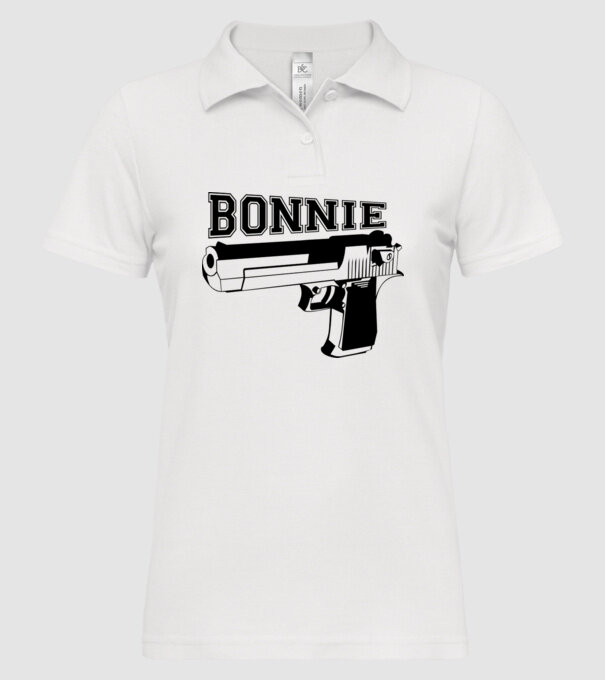 Bonnie model alb pe tricou