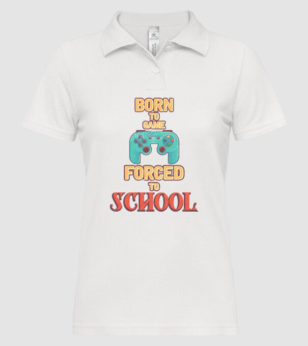 Born to game model alb pe tricou