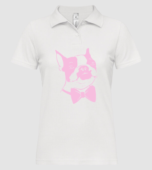 Boston Terrier model alb pe tricou