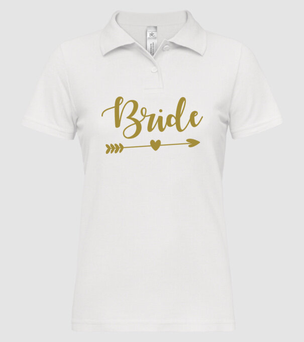 Bride model alb pe tricou