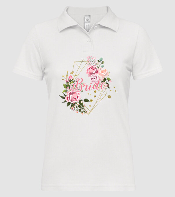 BRIDE roses floral model alb pe tricou