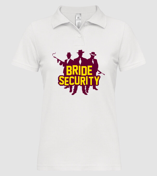 Bride Security model alb pe tricou