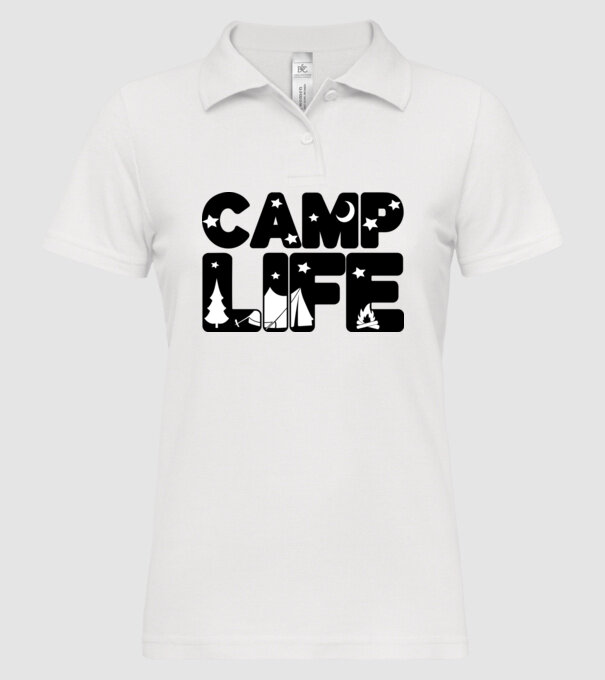 Camp life 2c model alb pe tricou