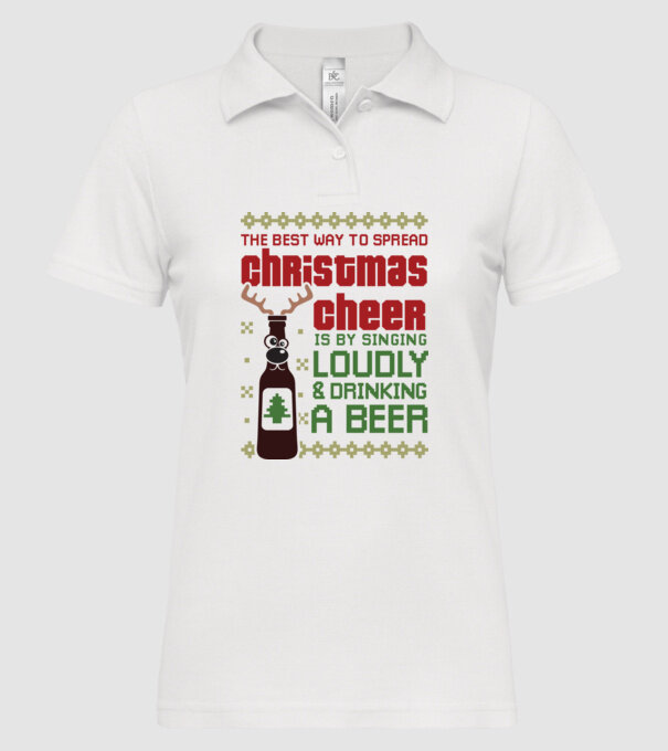 Christmas cheer beer pulovăr urât model alb pe tricou