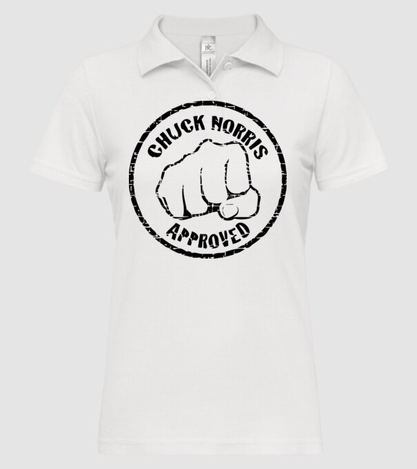 Chuck Norris Approved model alb pe tricou