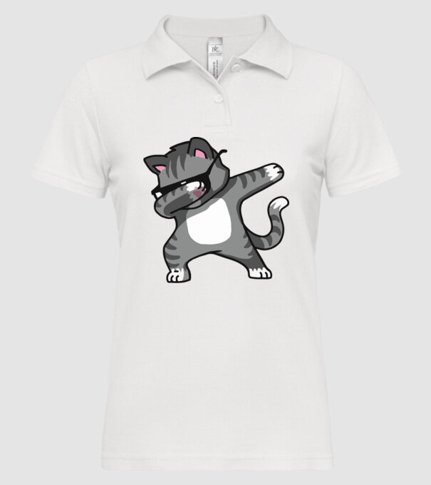 Pisică DAB model alb pe tricou
