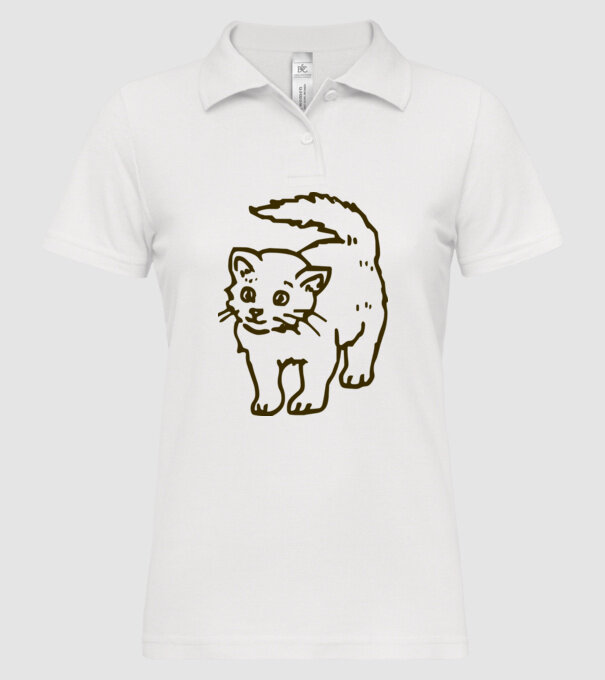 Pisică model alb pe tricou