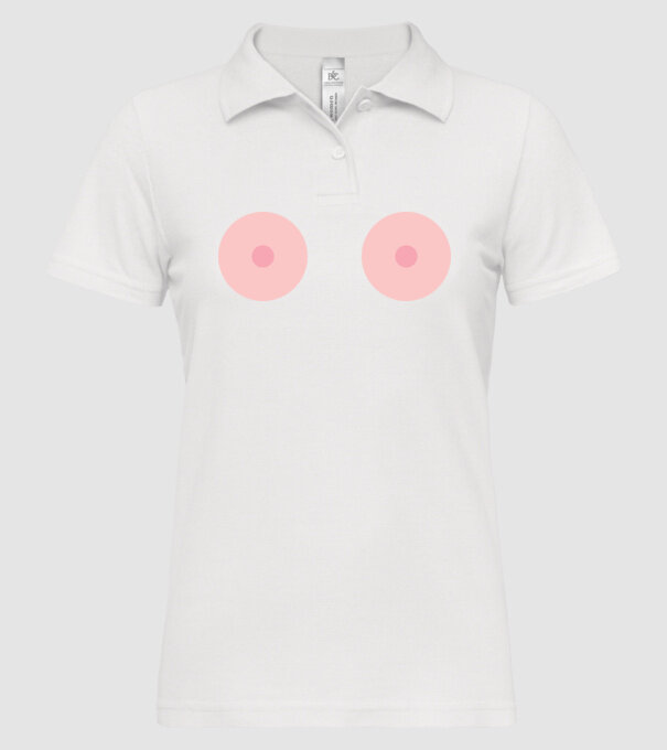 Țâțe model alb pe tricou