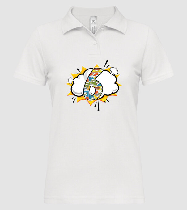 Birthday Comic Number 6 model alb pe tricou