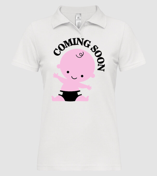Coming soon baby model alb pe tricou