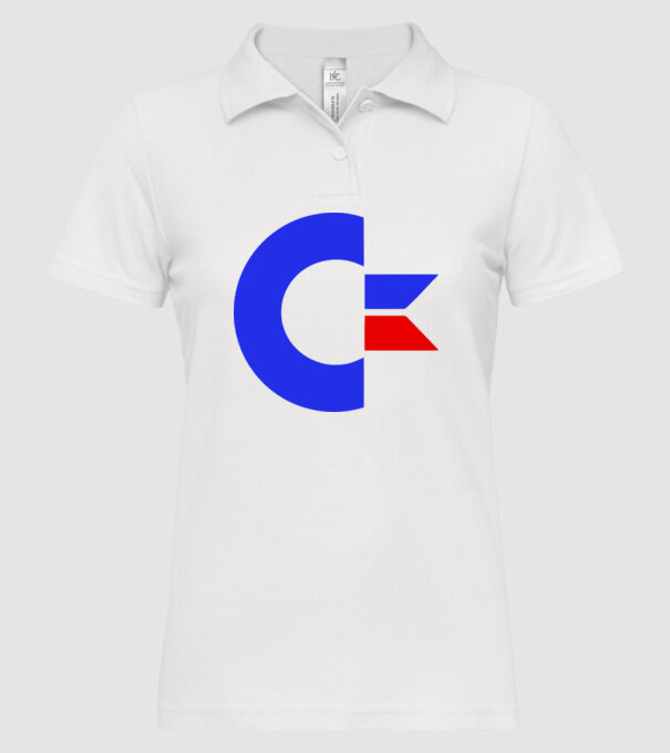 Logo Commodore model alb pe tricou