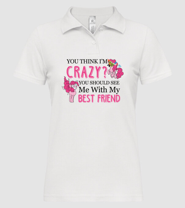 Crazy Friend Unicorn model alb pe tricou