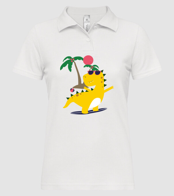 dinozaur drăguț vară model alb pe tricou