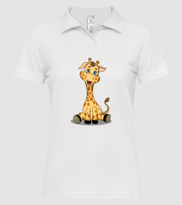 Cute giraffe model alb pe tricou