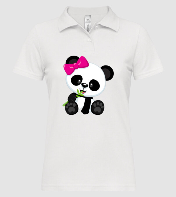 cute panda girl model alb pe tricou