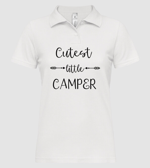Cutest little camper model alb pe tricou