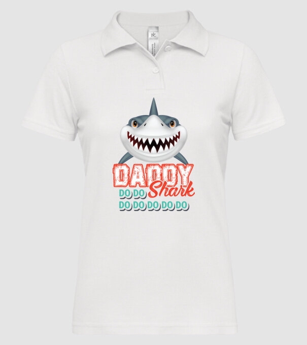 Daddy shark model alb pe tricou