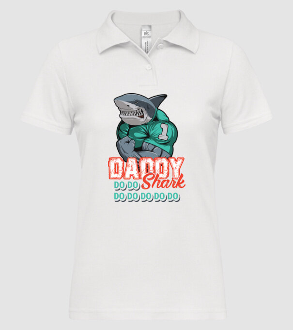 Daddy Shark do do do do model alb pe tricou