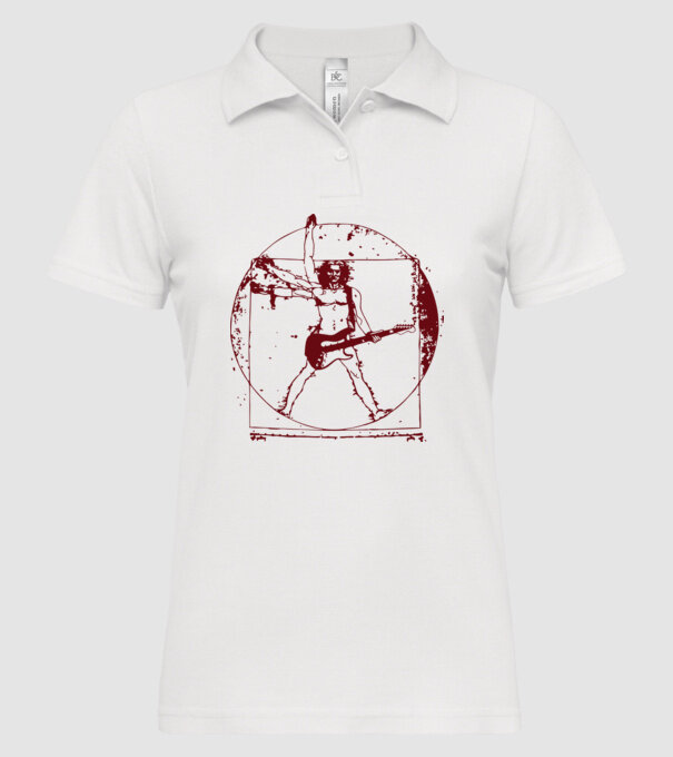 Davinci guitar model alb pe tricou