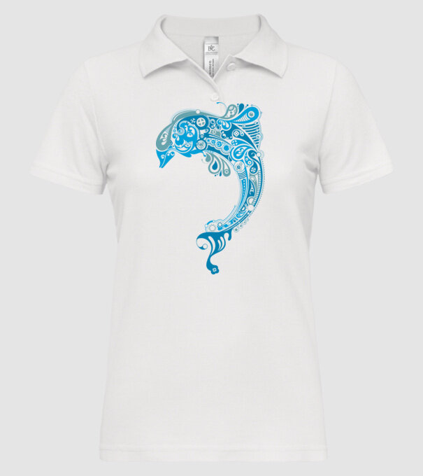 delfin model alb pe tricou