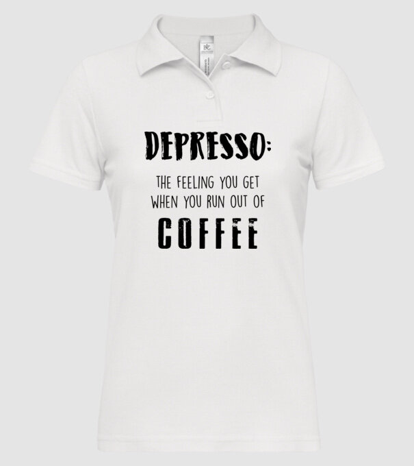 Depresso model alb pe tricou