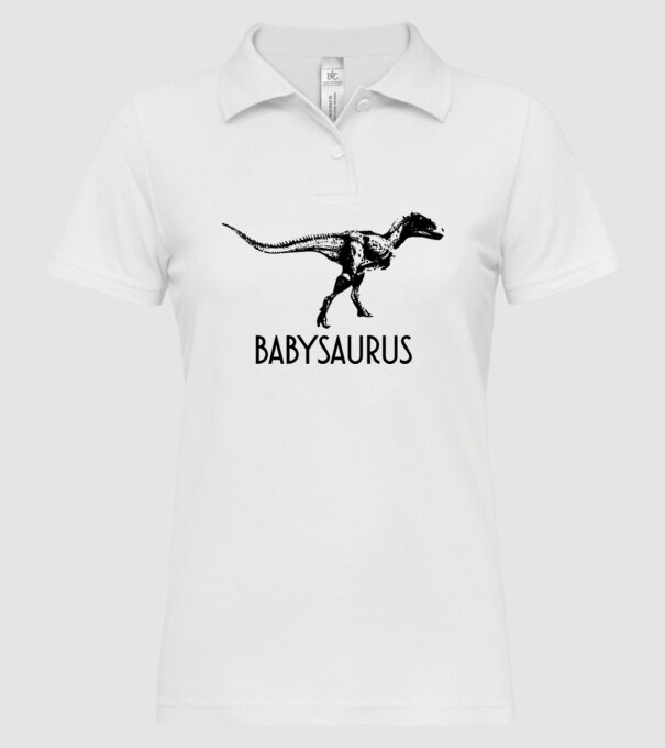 Familia de dinozauri Babysaurus model alb pe tricou