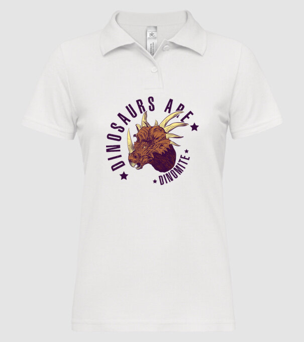 Dinomite model alb pe tricou