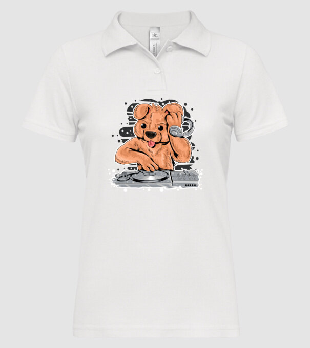 Urs Dj model alb pe tricou