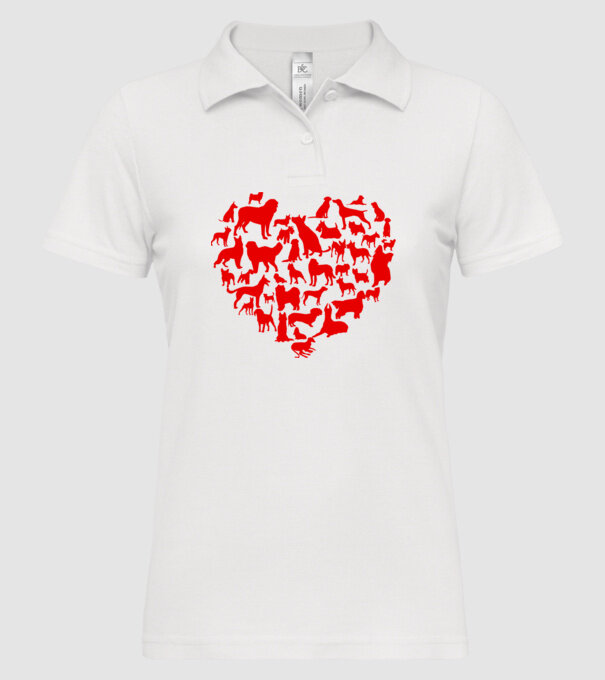 Doggy heart model alb pe tricou