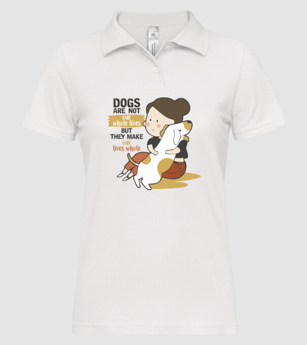 Dogs make our lives whole model alb pe tricou