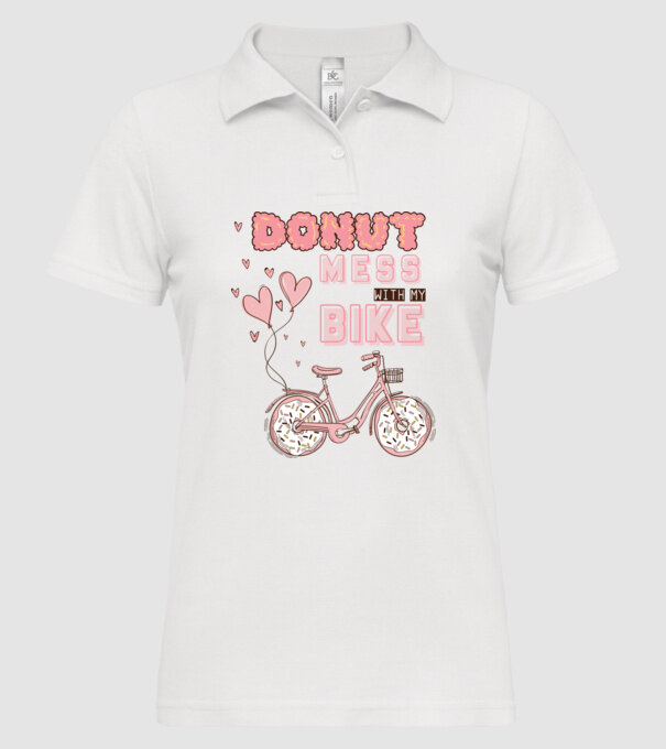 Donut mess with my bike model alb pe tricou