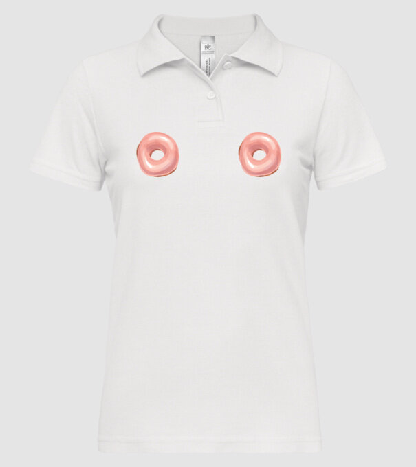 Donut titties model alb pe tricou
