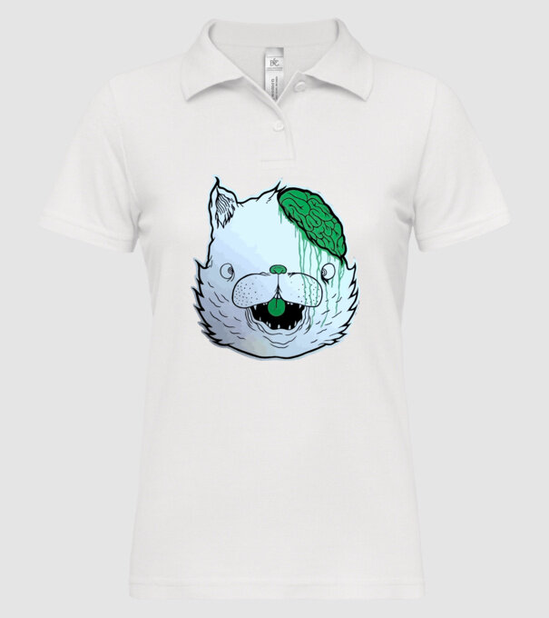Dropdead! Cat model alb pe tricou