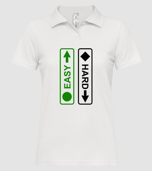 Easy - Hard model alb pe tricou
