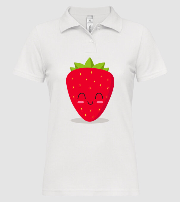 Căpșuni model alb pe tricou