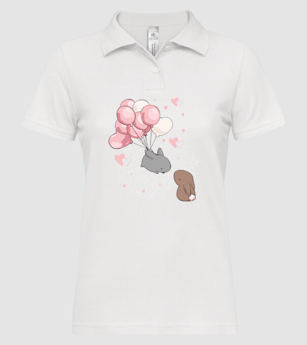 Pentru tine inima mea e în flăcări iepurași roz model alb pe tricou