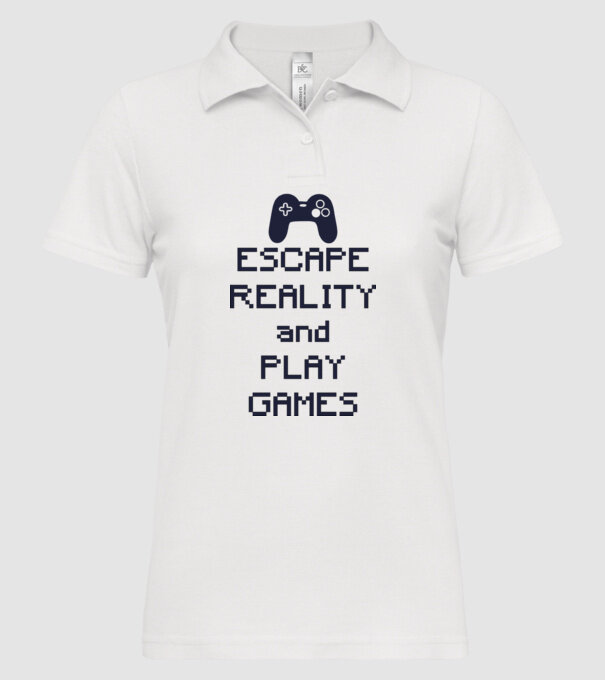 Escape reality model alb pe tricou