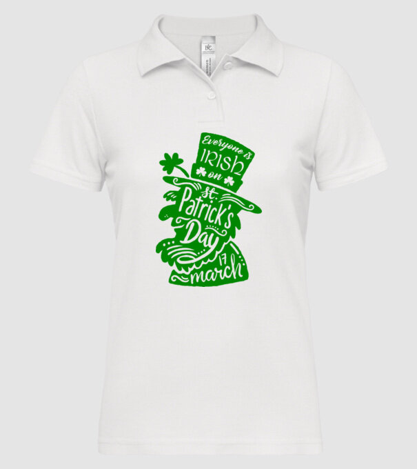 Everyone is irish leprechaun model alb pe tricou